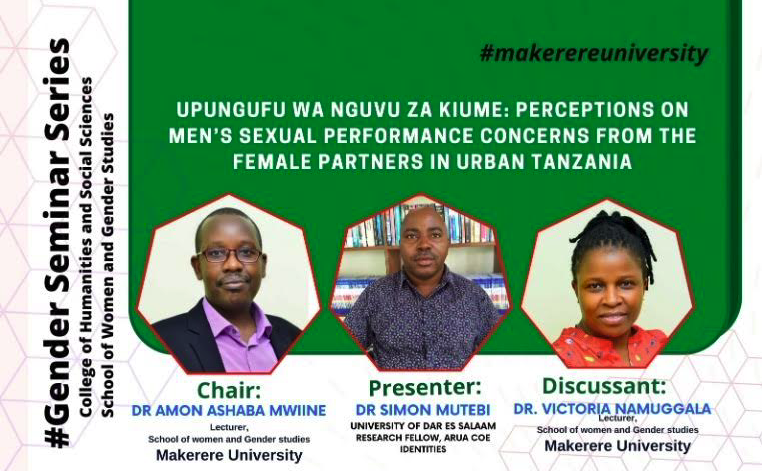 Gender Seminar Series: Female Partner’s Perspectives on Men’s Sexual Performance Concerns in Urban Tanzania